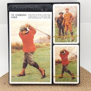 Piatnik Golf Themed Double Deck‎ Playing Cards Bridge Set NEW St. Andrews